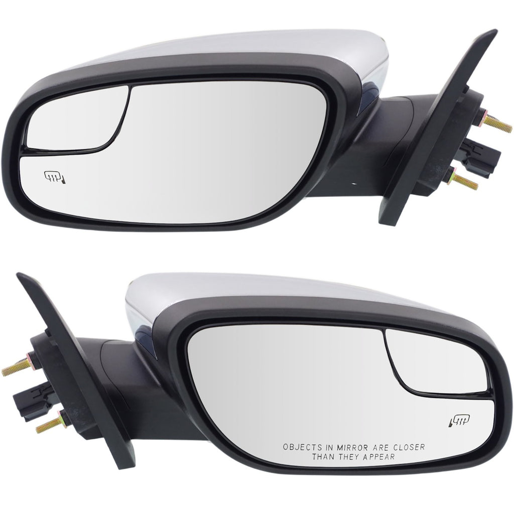Power Heated Mirrors for Ford Taurus (2012) Driver and Passenger Side Chrome