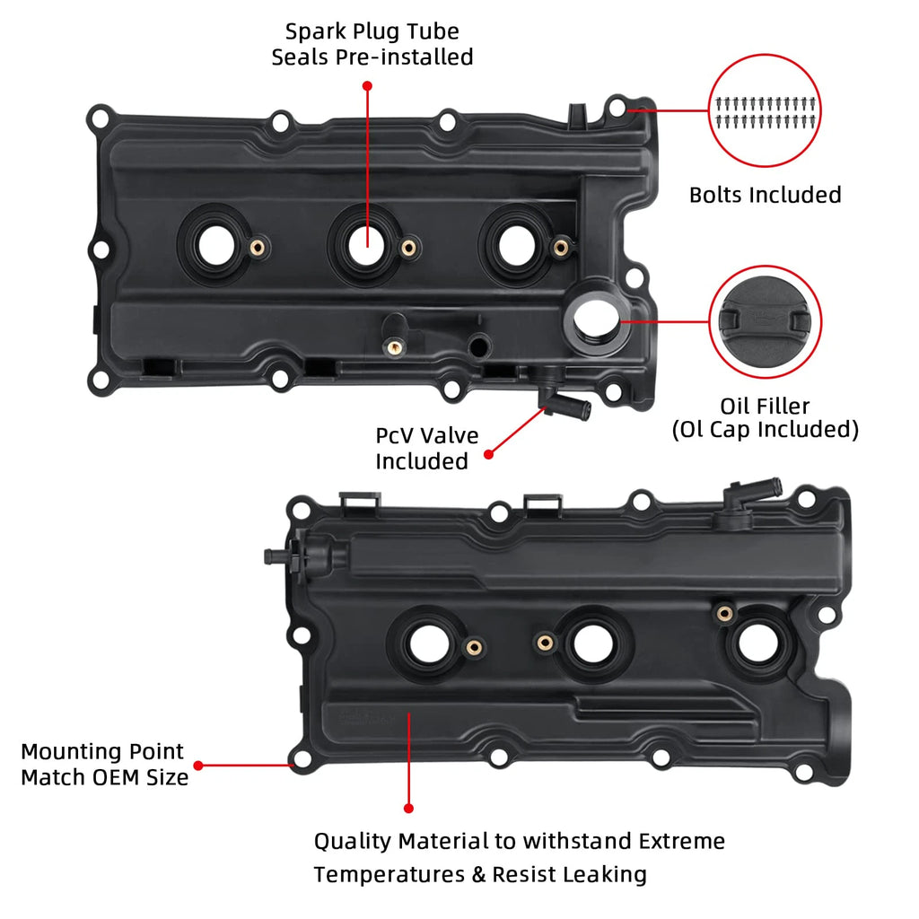 1 Pair Valve Cover Set for Nissan Frontier/NV1500/NV2500/NV3500/Xterra (2005–2021)