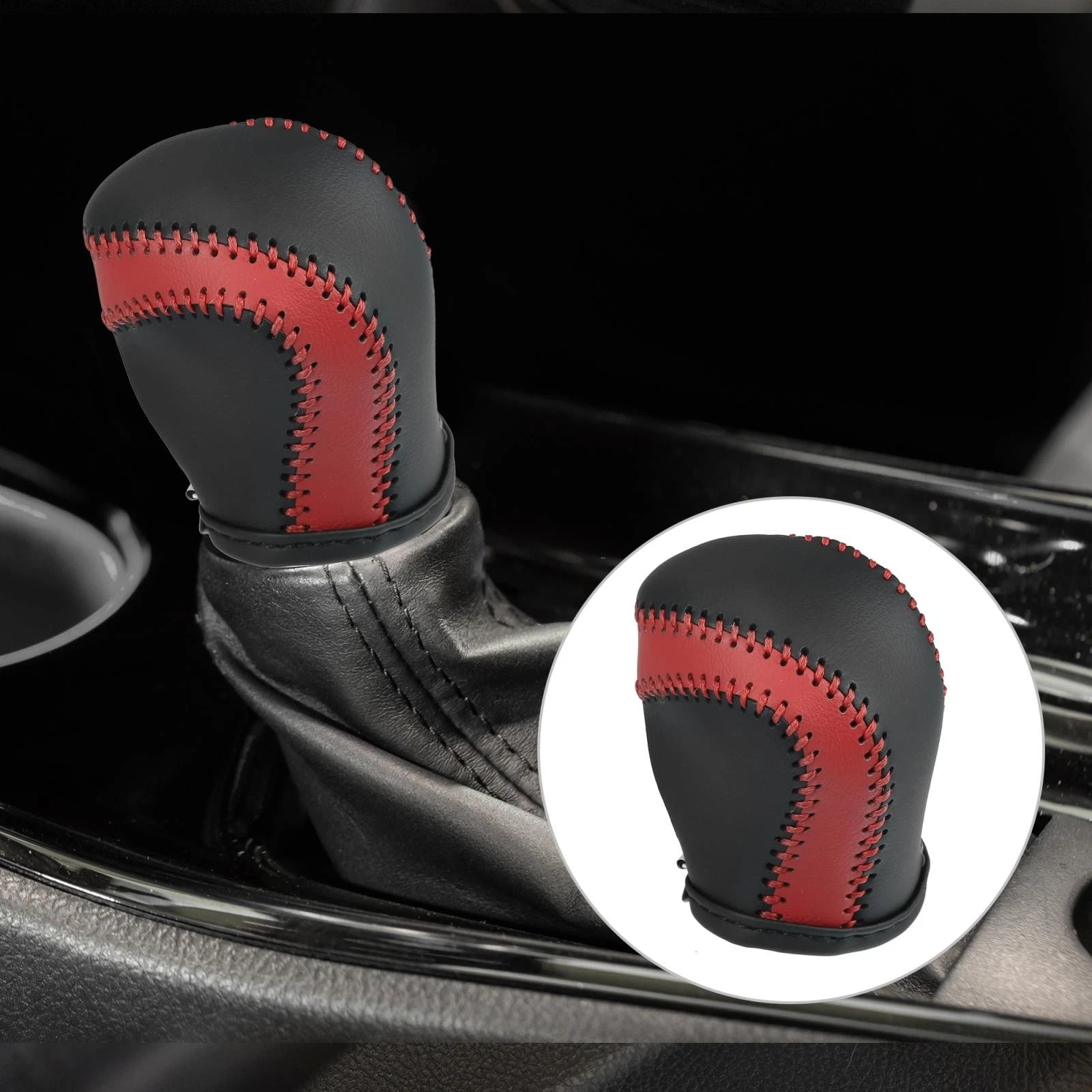 Gear Shift Knob Cover Protector for Toyota C-HR (2017–2021) Red Black