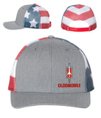Trucker Hat Cap with American Flag Back for Oldsmobile (1990–2004)