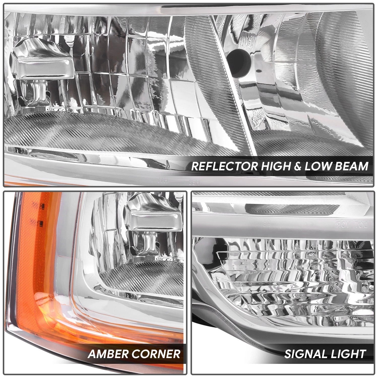 Chrome Headlight Lamp for Ford Expedition (2015–2017) Right Side OE Style
