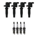 Set of 4 Ignition Coils & Iridium Spark Plugs for Ford Focus (2000–2007)