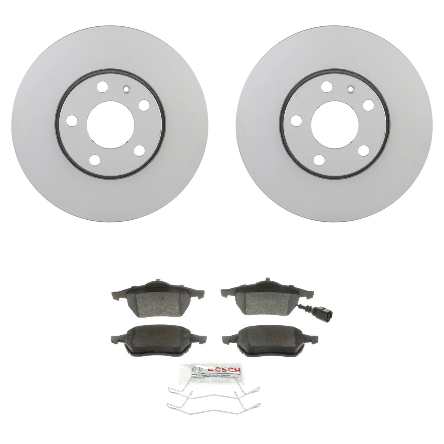 Bosch Front Rotors & Blue Semi-Met Disc Brake Pad Kit for Audi 100 A4 A6 (1990–2001)