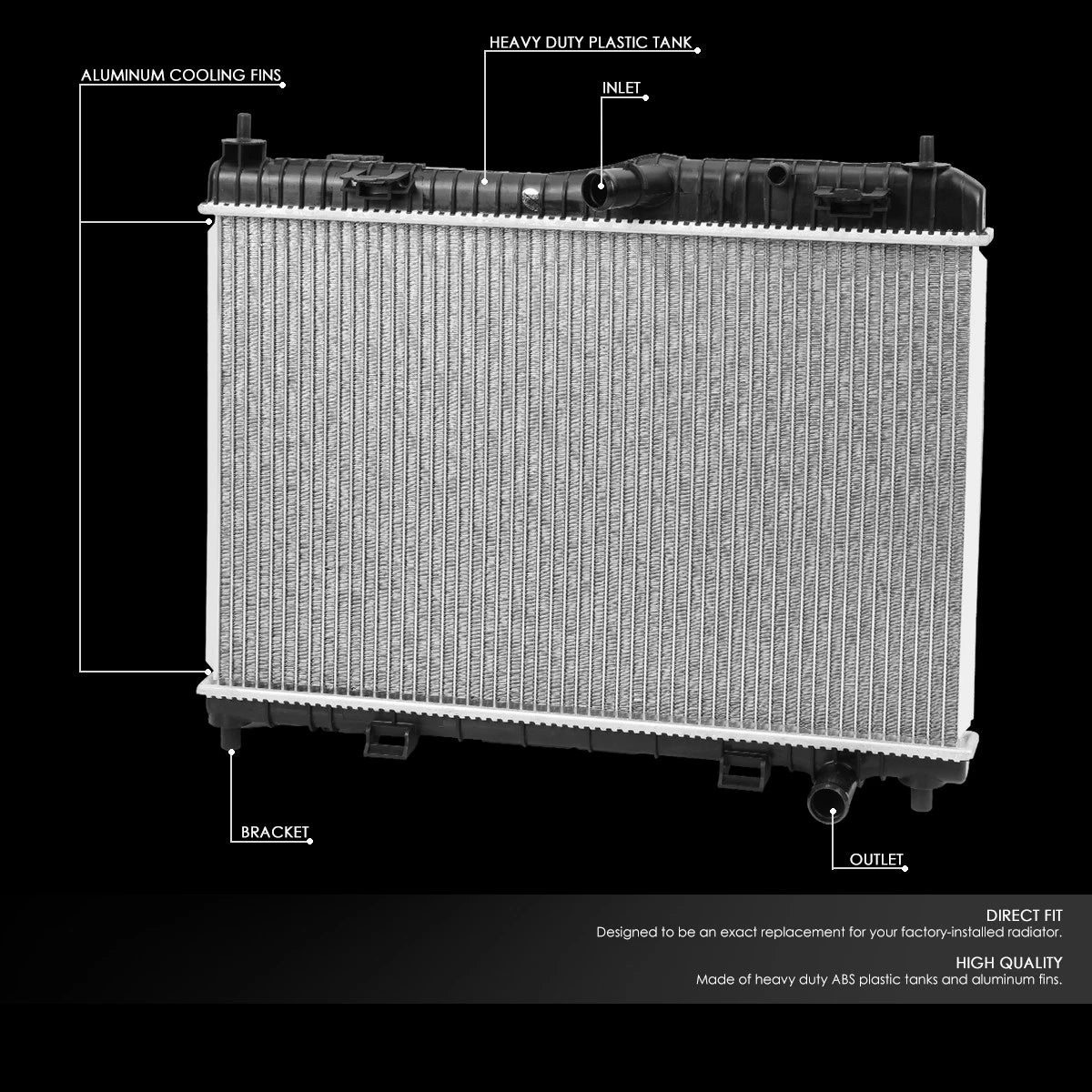 Aluminum Core Replacement Radiator for Ford Fiesta (2001–2018) DPI 13201
