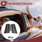 Door Pillar Window Trim for Chevrolet Sail (2015–2020) Black Carbon Fiber