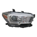 Black Passenger Halogen Headlight Assembly w/LED Daytime Lamps w/Black Bezel