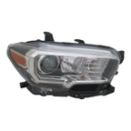 Black Passenger Halogen Headlight Assembly w/LED Daytime Lamps w/Black Bezel