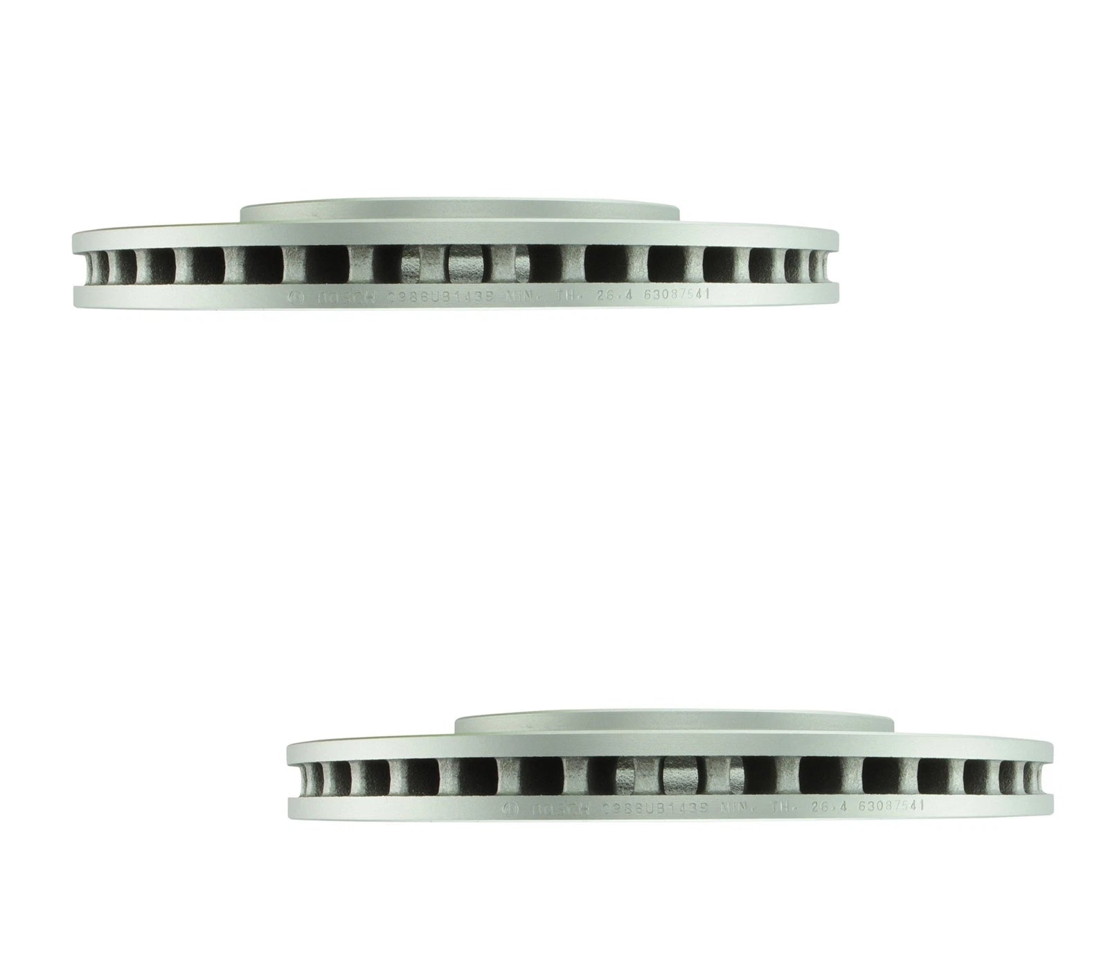 Set of 2 Bosch QuietCast Front Disc Brake Rotors for Chrysler Dodge GMC