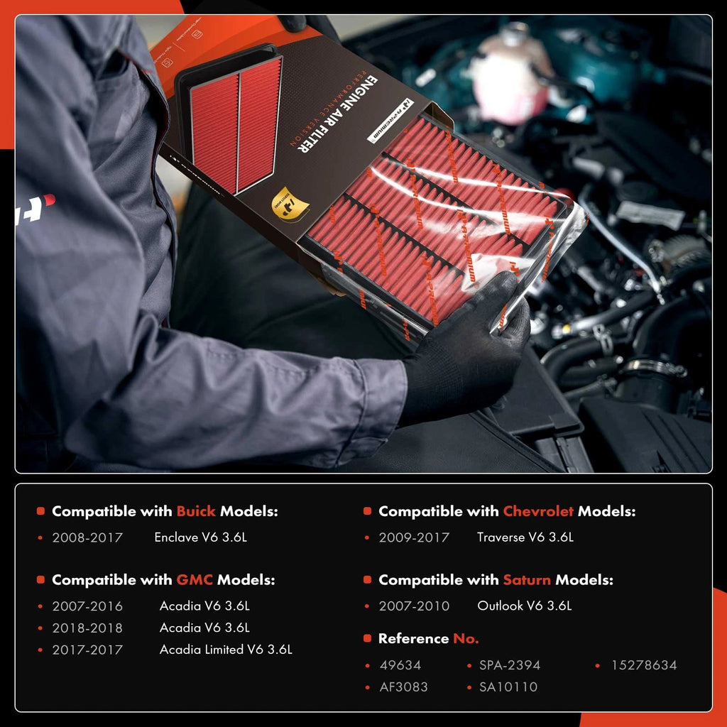 High Performance Engine Air Filter for Chevy Traverse GMC Acadia (2009-2023)
