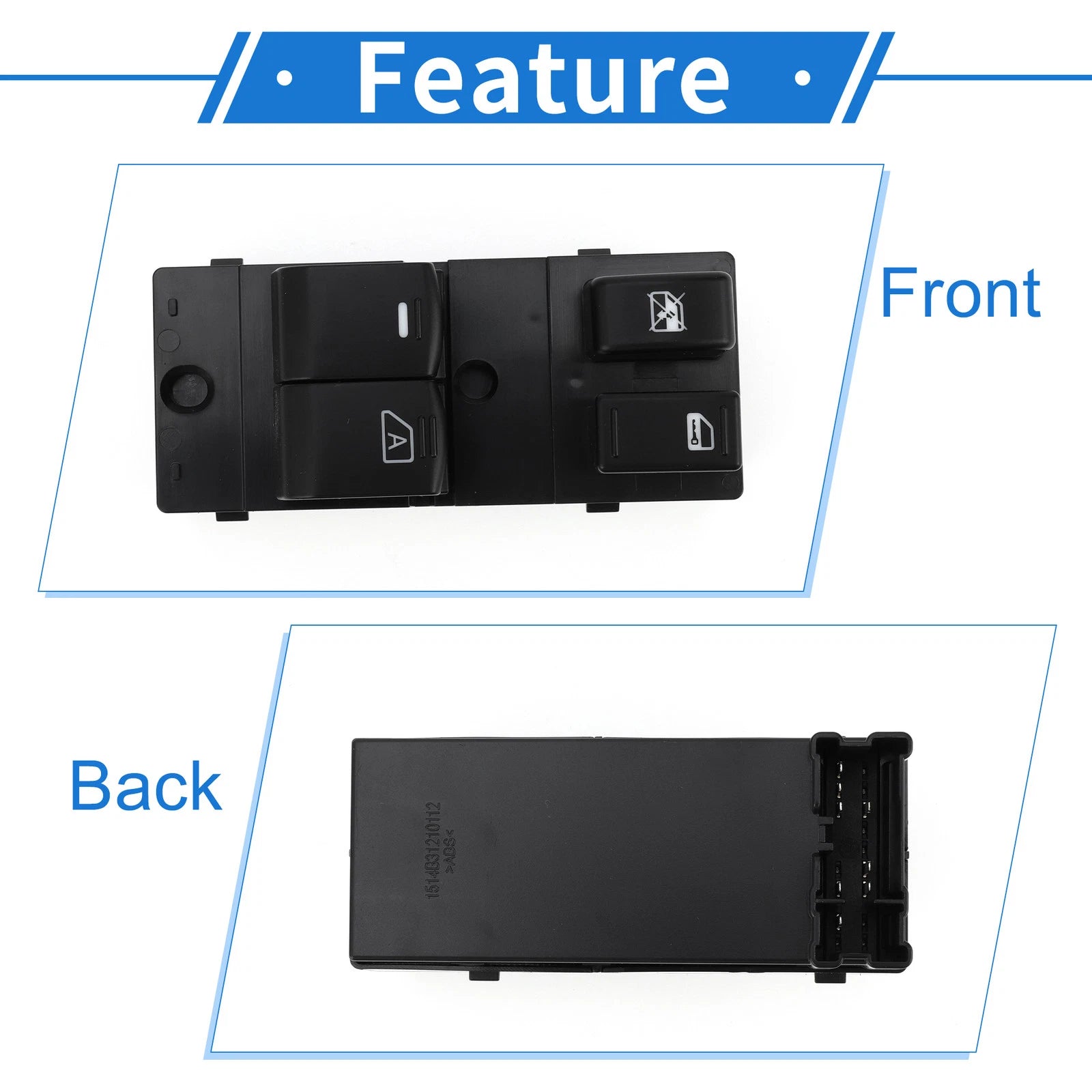 Front Right Power Window Switch for Nissan Micra (2015–2017) No. 254013BB0C