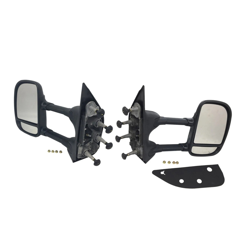 Pair Manual Towing Telescopic Side View Mirror FO1320238 for Ford E Series (2003–2016)