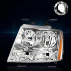 Chrome Housing Amber Corner Headlight Replacement for Suburban/Avalanche (2007–2014)