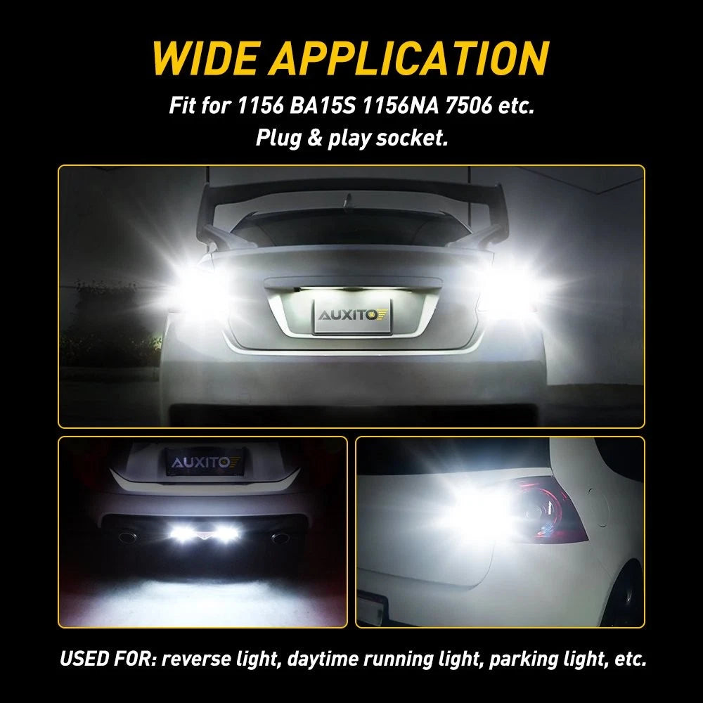 2X AUXITO 1156 LED Bulb 6000K 7506 Reverse Backup Light for