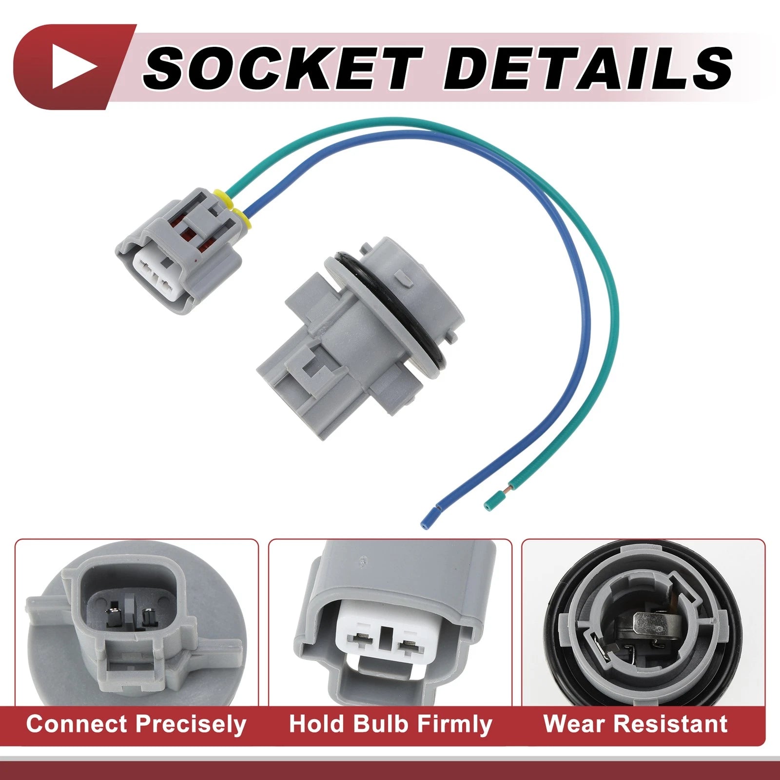 Set of 1 Front Turn Signal Light Socket Wiring for Toyota Tacoma (1998–2000) No. 9007599078