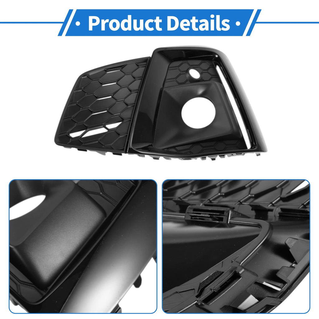 1Pc Fog Light Grill for Audi A5 (2021–2023) No. 8W6807681T ABS Black
