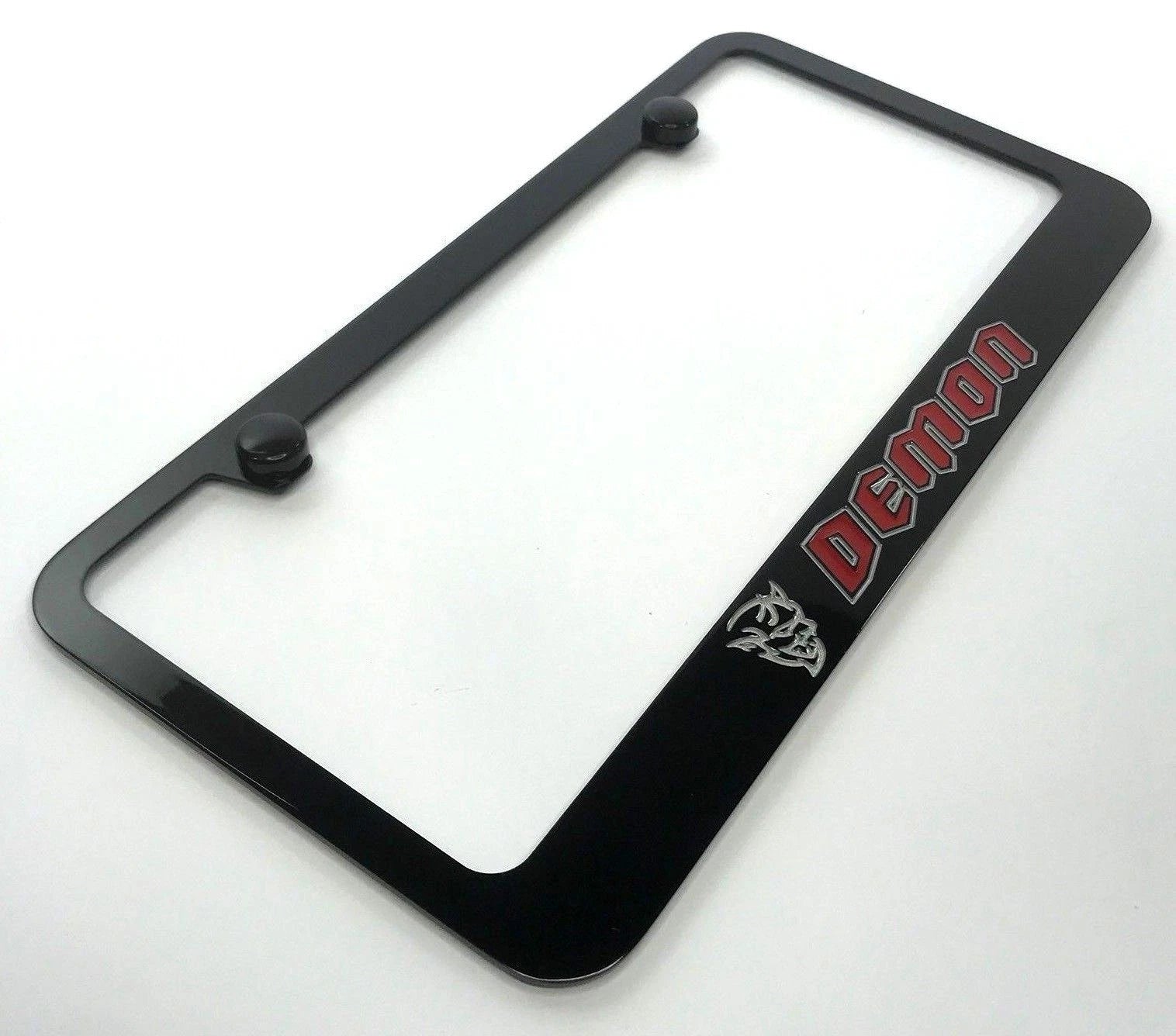 License Plate Frame for Dodge Demon (Black w Red and Silver Logo)