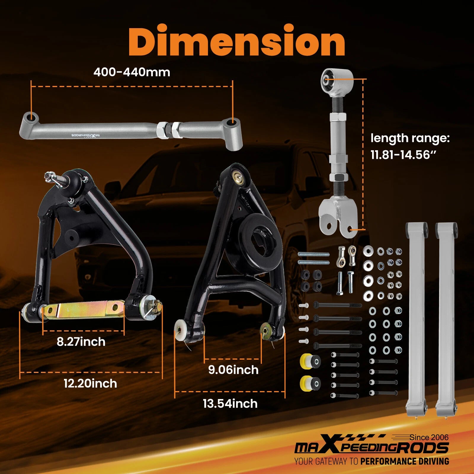Trailing Control Arm Brace Kit for GM A Body (1968-1972)
