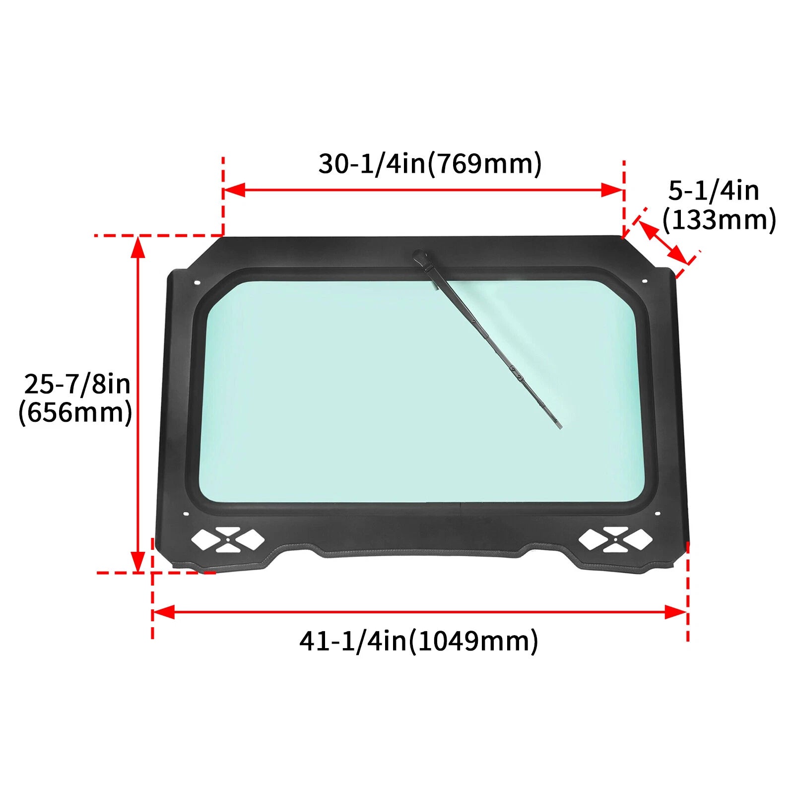 Full Safety Glass Windshield with Wiper for Polaris RZR 900 1000 (2015–2023)