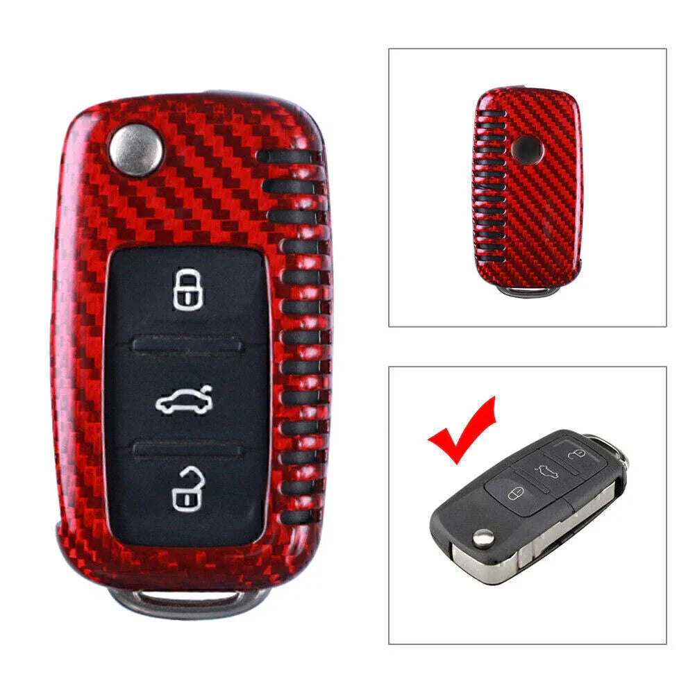 Carbon Fiber Key Shell Cover for VW Golf, Jetta, Rabbit, Polo (2006-2014)