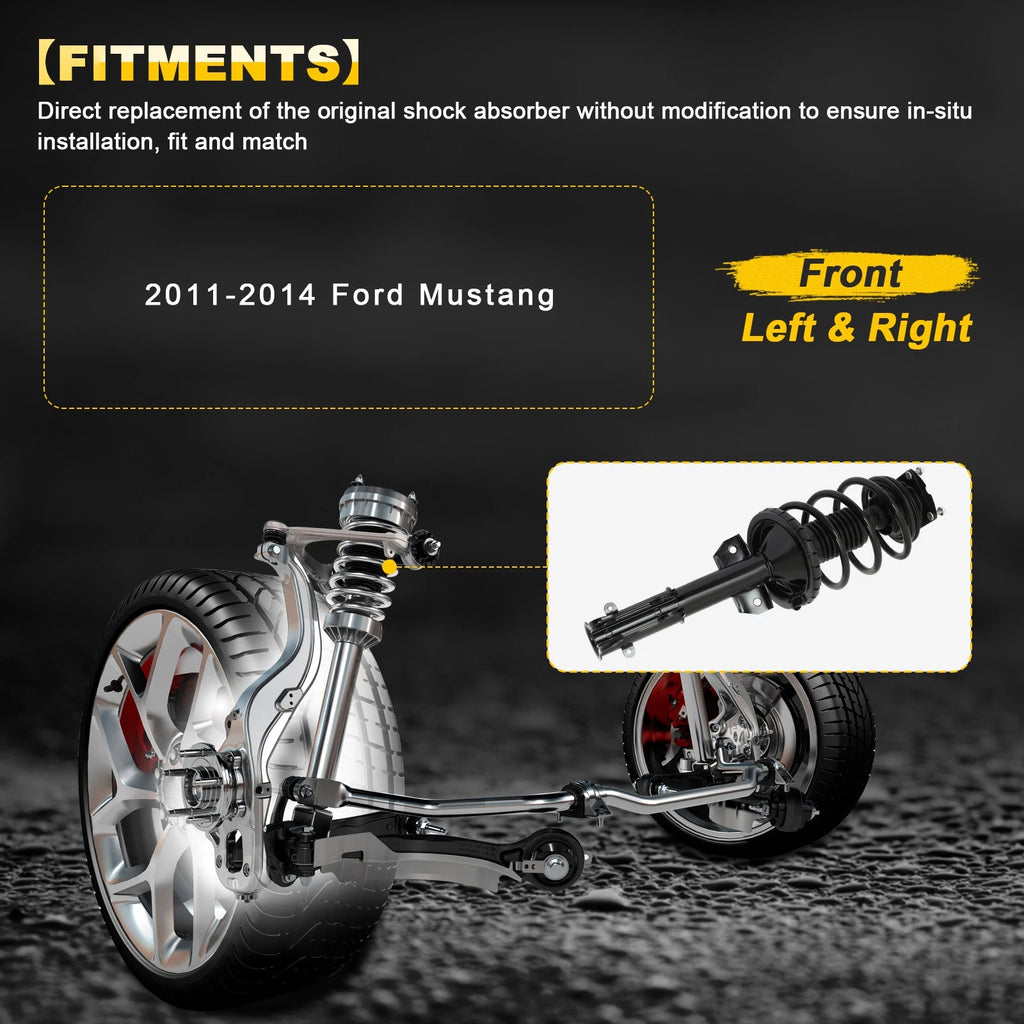 Set of 2 Front Complete Struts for Ford Mustang (2011–2014)