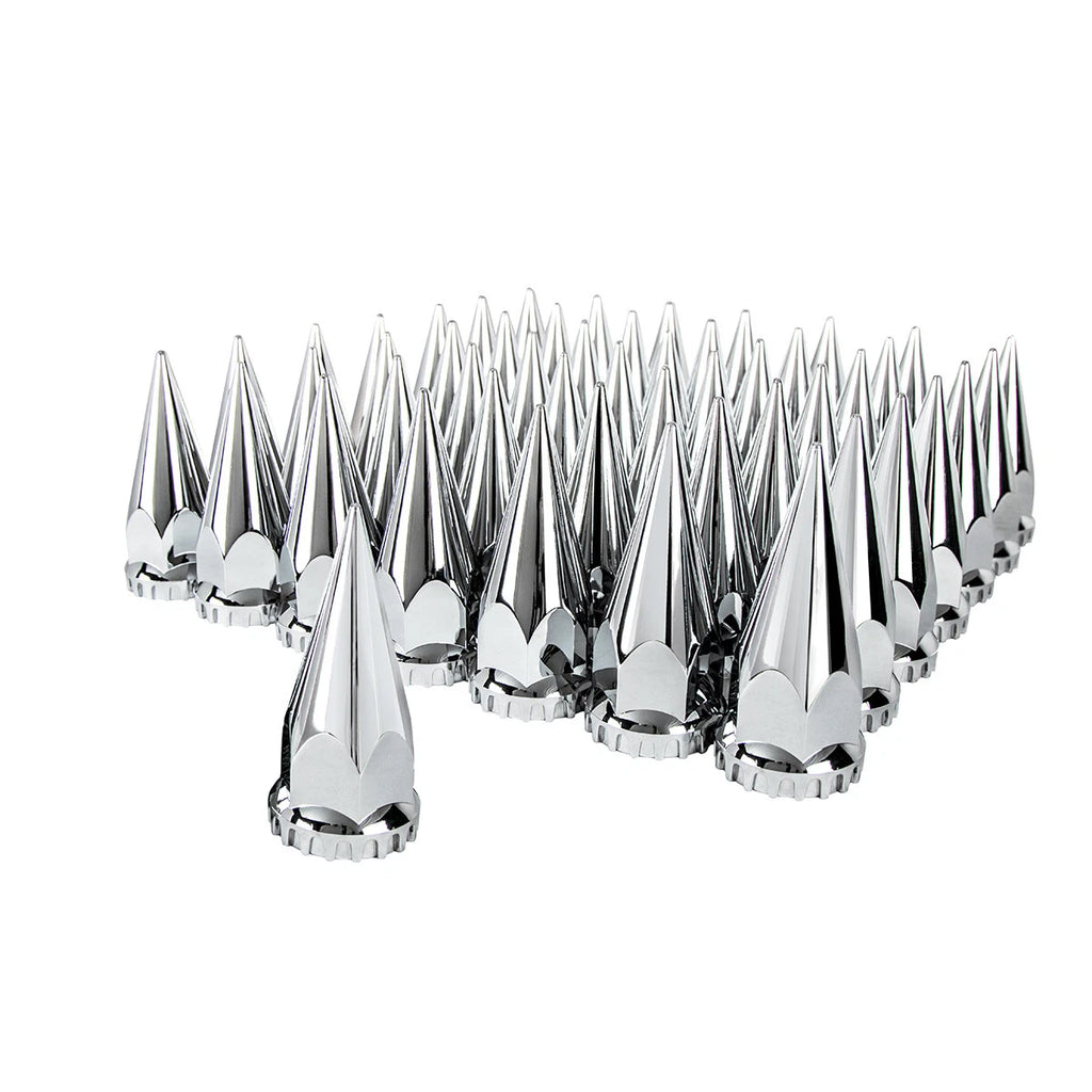 Chrome Spike Lug Nut Covers Thread-On 33mm for Toyota Tundra (2007–2021)