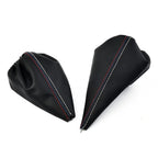 Set Gear Shift Knob and Handbrake Gaiter Black PU Leather for 3 Series E36