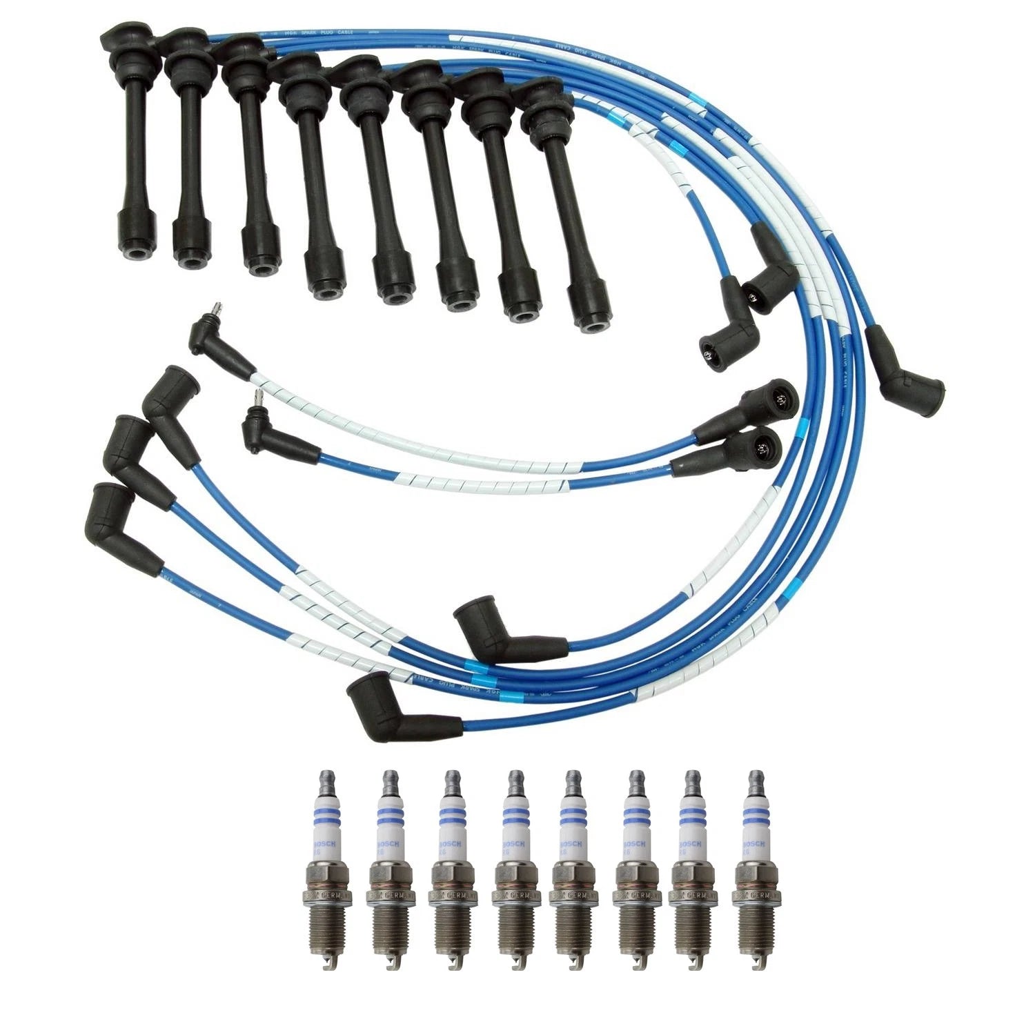 NGK Wire Set & Bosch 8 Double Platinum Spark Plugs for LS400 SC400 (1990–2000)