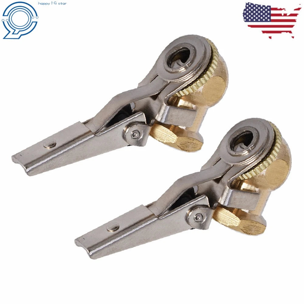 2Pcs Lock On Tire Inflator Air Chuck 1/4" for Universal Use