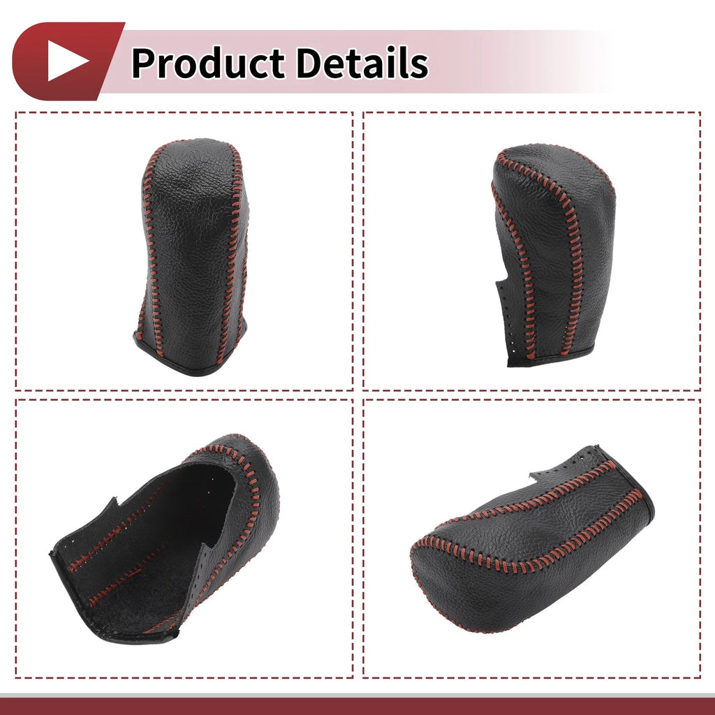 Gear Shift Knob Cover for Ford Fiesta (2009–2012) Brown Faux Leather