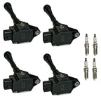 Set of 4 Ignition Coils & Spark Plugs for Nissan Juke Turbo (2010–2019)