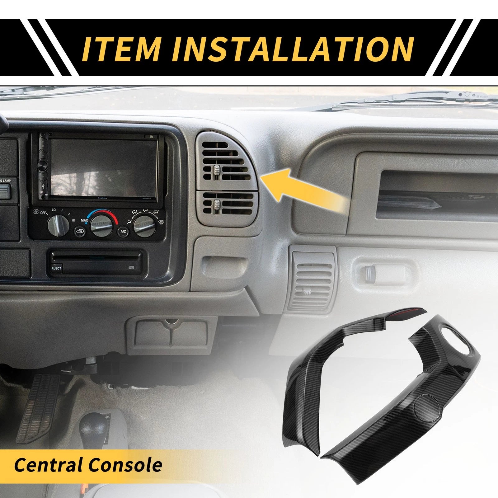 Set of 2 Carbon Fiber A/C Air Outlet Cover Trims for Toyota Tundra (2014–2021)