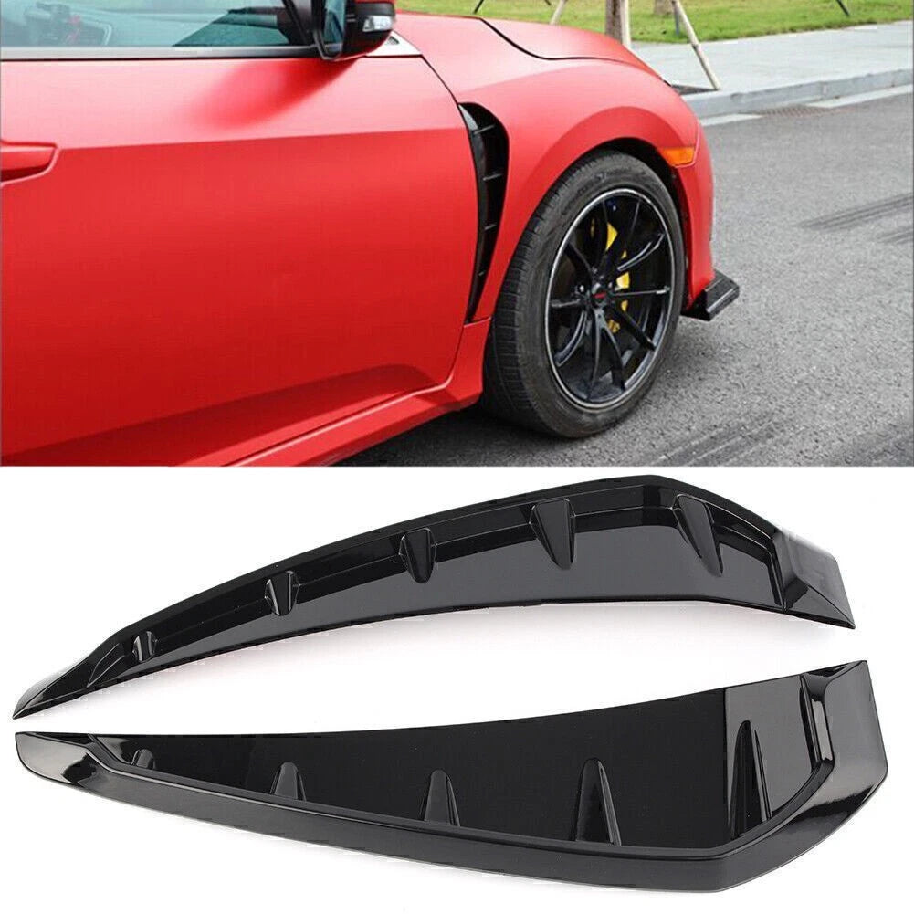 Set of 2 Side Fender Vents for Honda Civic (2016–2020) Glossy Black ABS