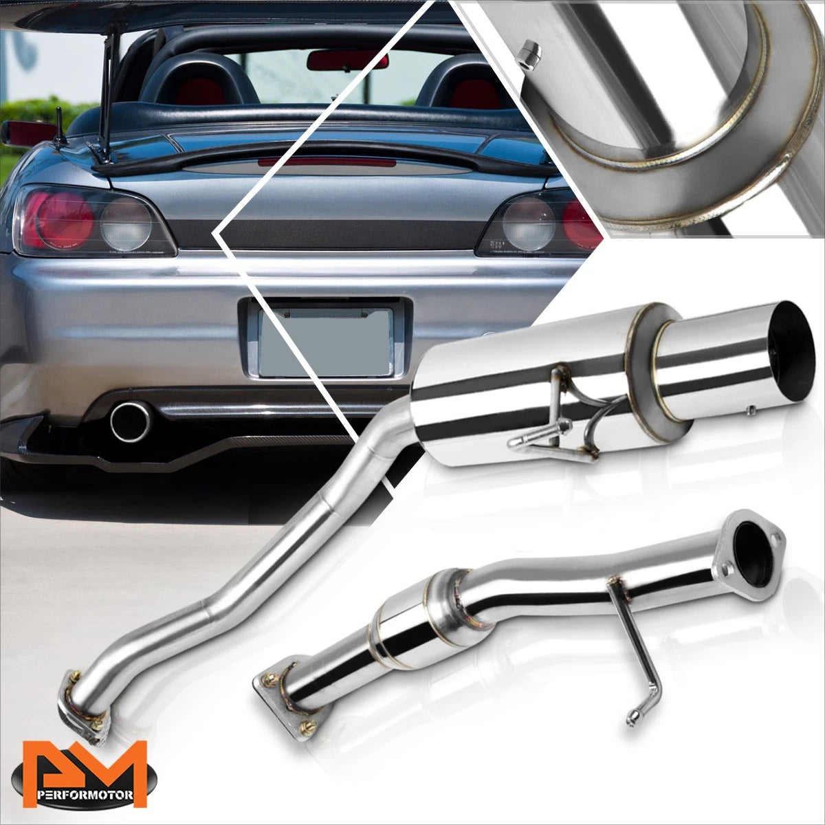 4" Tip Muffler Catback Exhaust System for Honda S2000 AP1 (2000–2003)