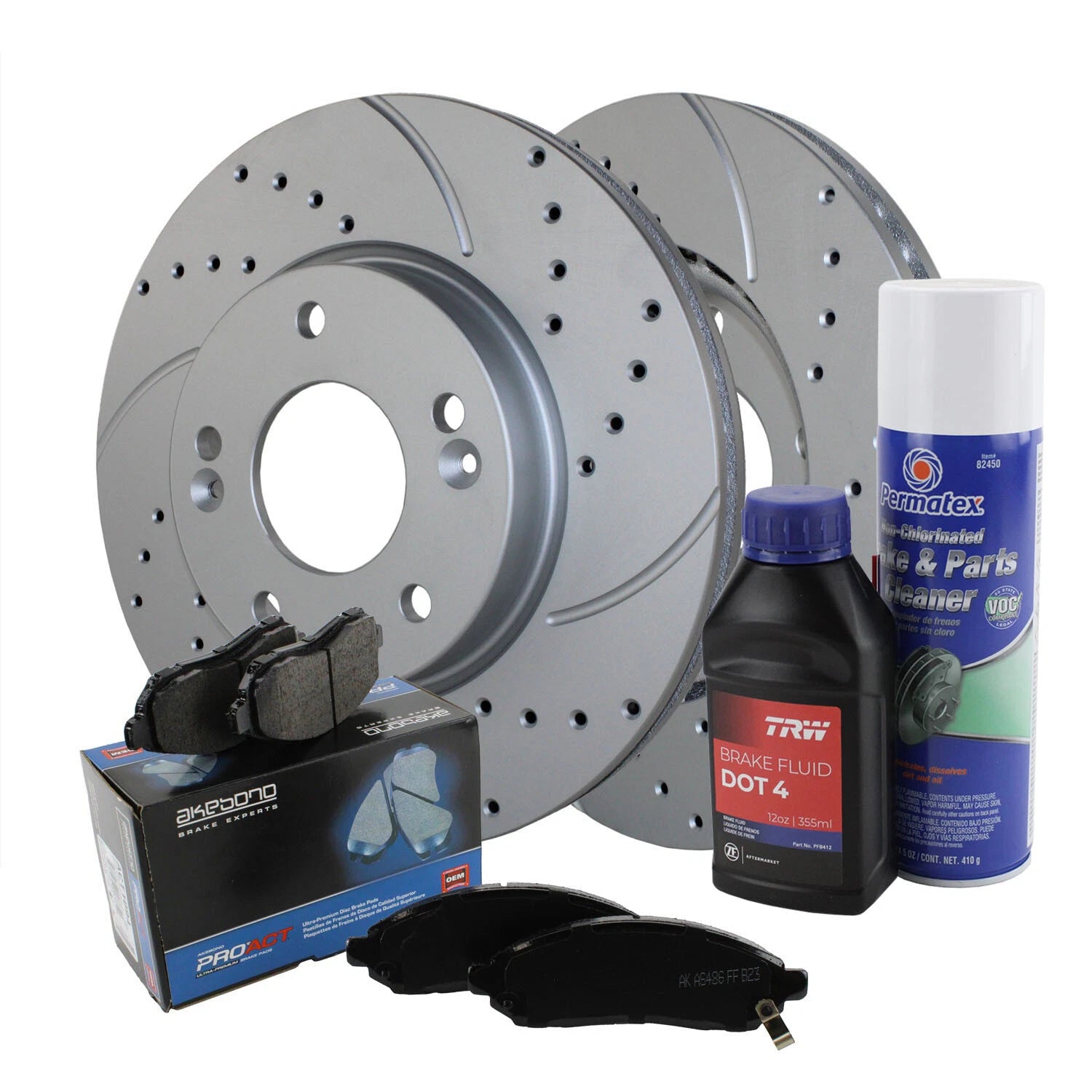 Front Brake Kit 280mm Drilled Rotors & Akebono ProACT Pads for Kona Seltos (2020–2023)