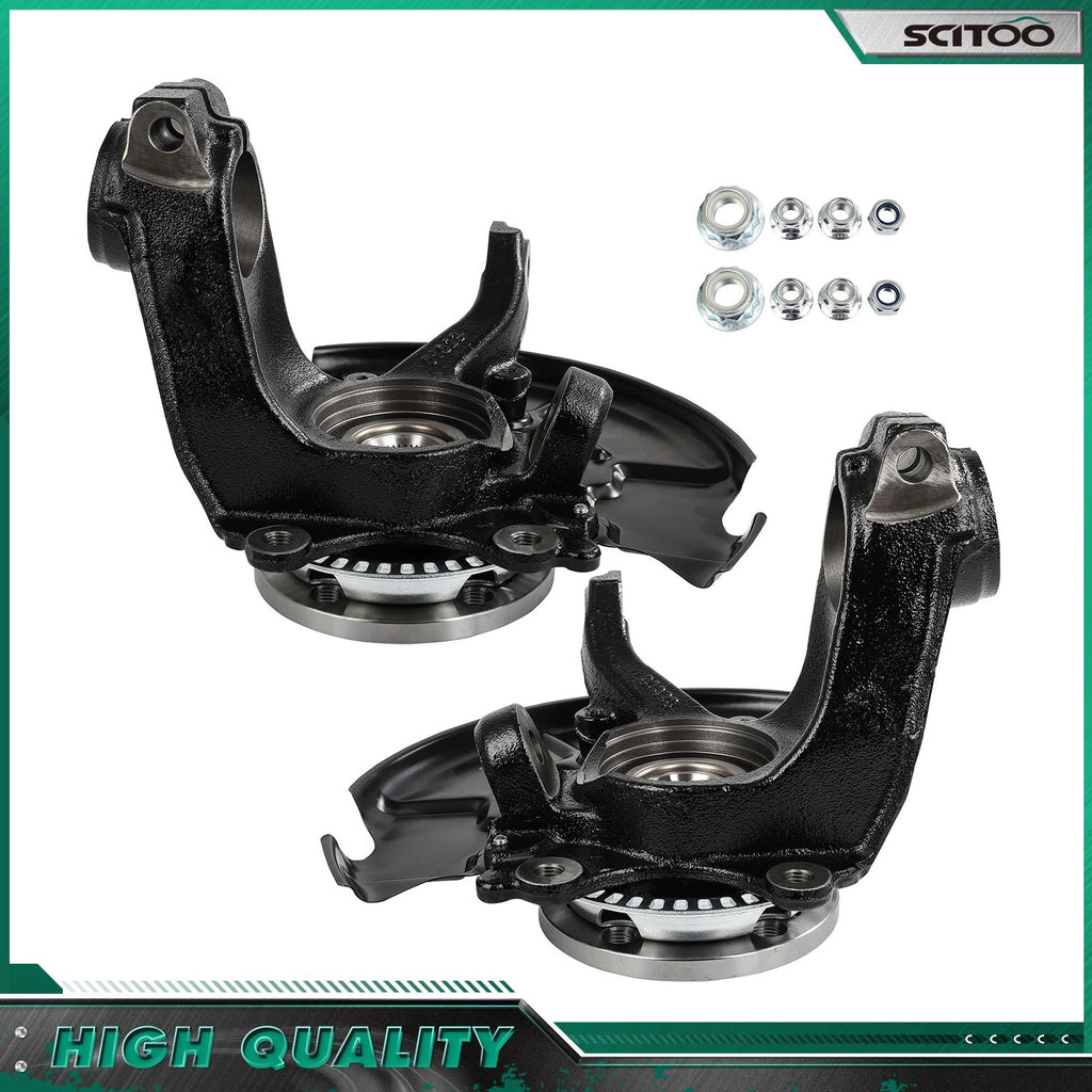 Pair Front Steering Knuckle & Wheel Bearing Hub for Volkswagen Beetle (1999–2010)