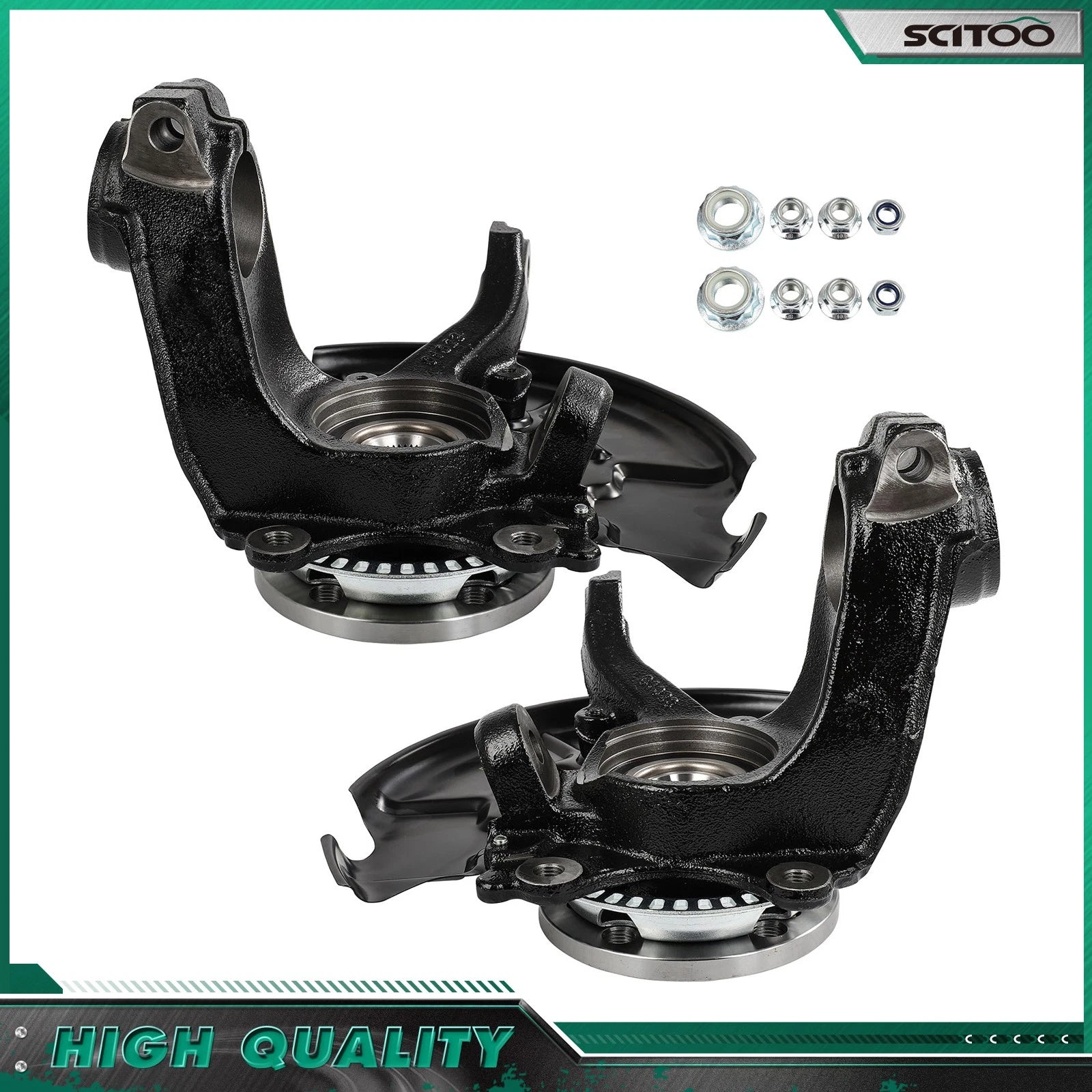 Pair Front Steering Knuckle & Wheel Bearing Hub for Volkswagen Beetle (1999–2010)