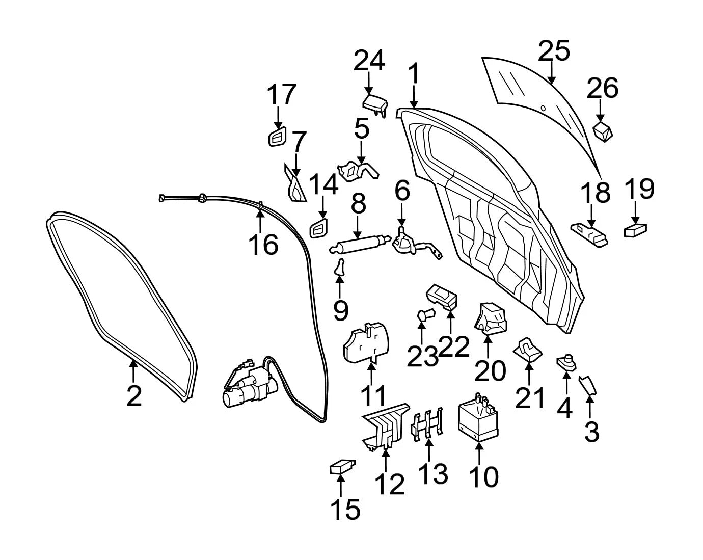 Genuine OEM Rear Right Liftgate Lift Support 2519800864 for Mercedes