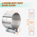 4" ID Stainless Steel Catback Exhaust Pipe Clamp for Universal Fit