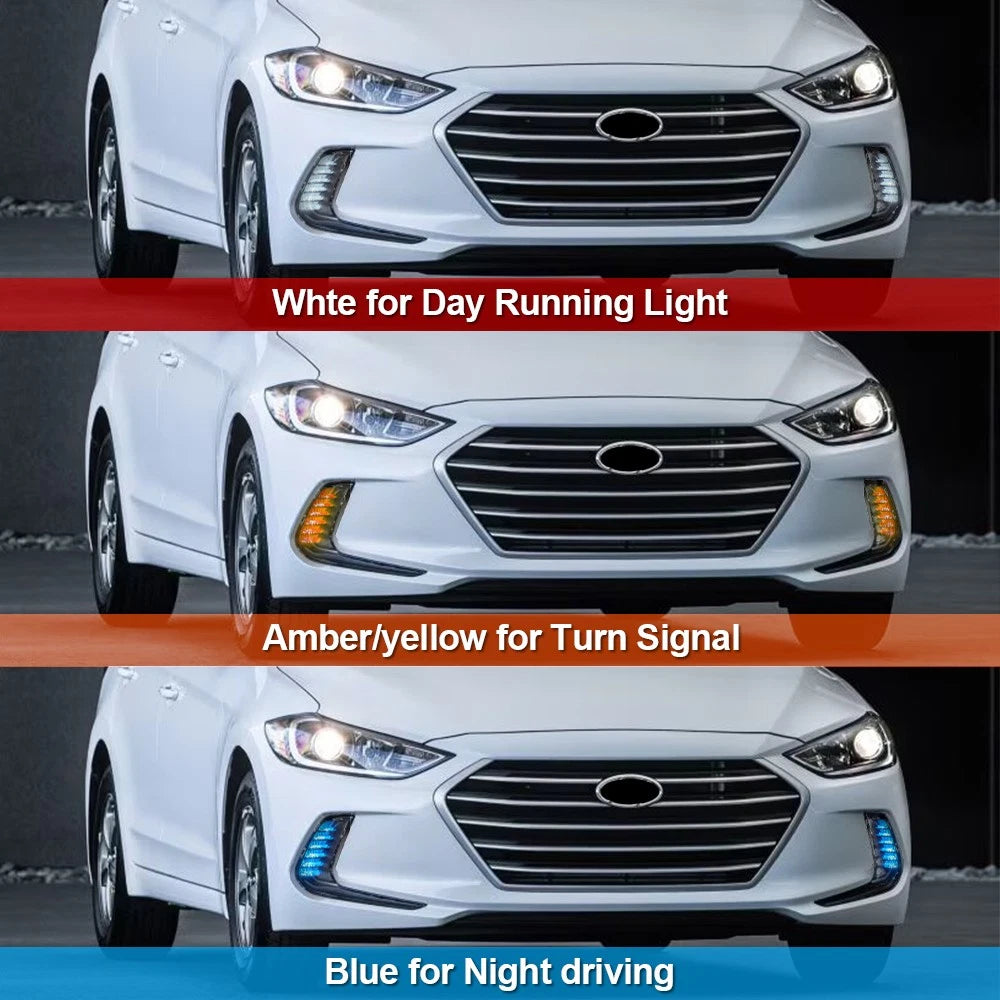 LED Dynamic DRL Fog Light Turn Signal for Hyundai Elantra (2017–2018)
