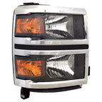 Replacement Chrome Passenger Side Halogen Headlight Assembly w/o Projector