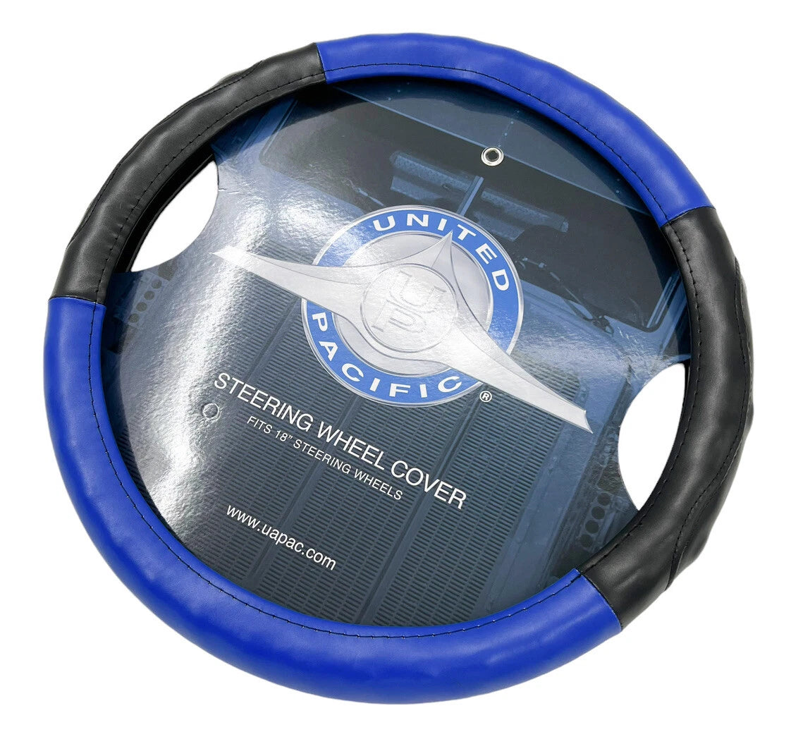 Steering Wheel Cover Black Blue 18 Inch for Peterbilt Kenworth (2010–2025)