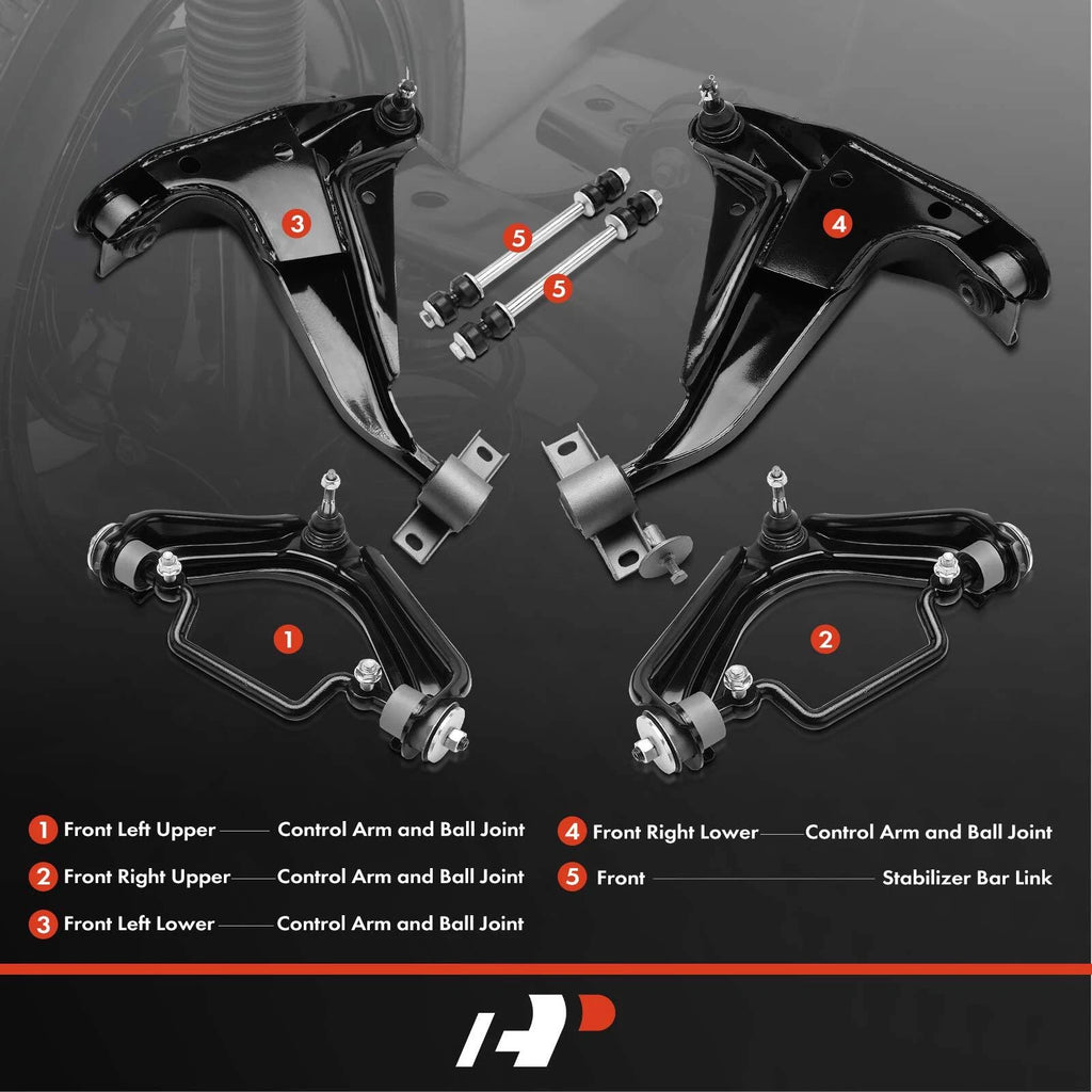 Set of 6 Front Control Arm Ball Joints & Bar Links for Ford Explorer