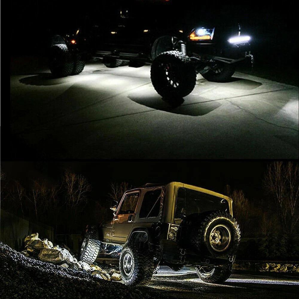 10 Pods White LED Rock Lights for Jeep (Offroad Truck UTV ATV Boat)