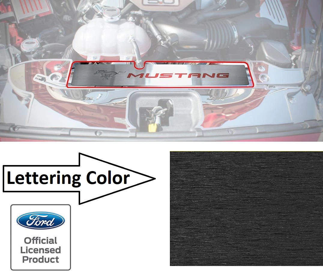 Radiator Emblem Cover Plate Brushed Letters for 2015–2017 Ford Mustang GT