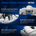 Front Disc Brake Calipers with Mounting Bracket for Mazda 3 (2004-2013)