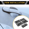 Set of 4 Exterior Door Handle Covers for Ford F-150 (2015–2023) - Black Fiber Pattern