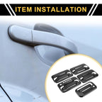 Set of 4 Exterior Door Handle Covers for Ford F-150 (2015–2023) - Black Fiber Pattern