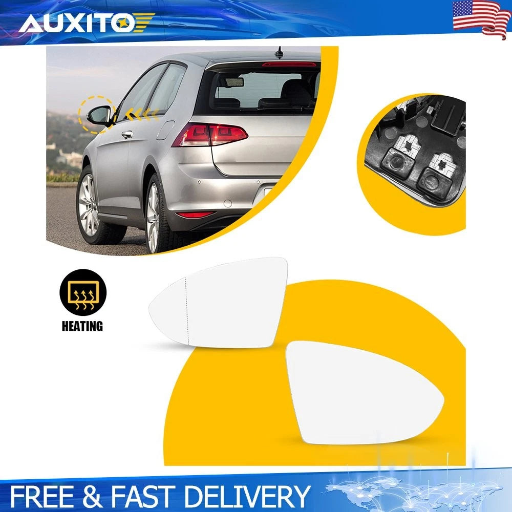 2X Heated Mirror Glass for Volkswagen Golf MK7 (2015–2021) & Jetta (2019–2021)