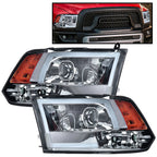 Smoke LED DRL Headlights Assembly for Dodge Ram 1500 2500 3500 (2009–2018)