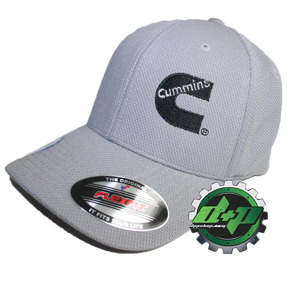 Cummins Summer Mesh Hat for Cummings (Fitted, Gray, Moisture Wicking)